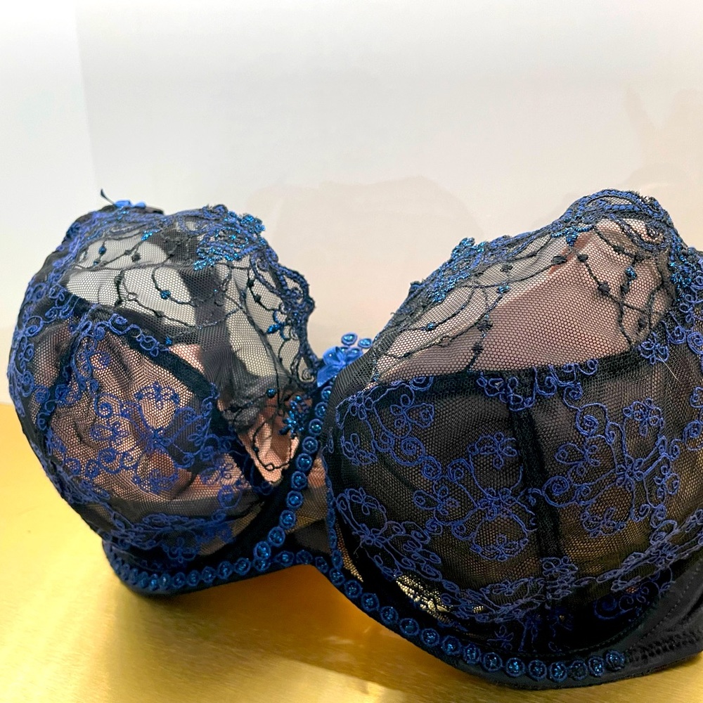 Delicate French lace lingerie 34 F bra - like new condition